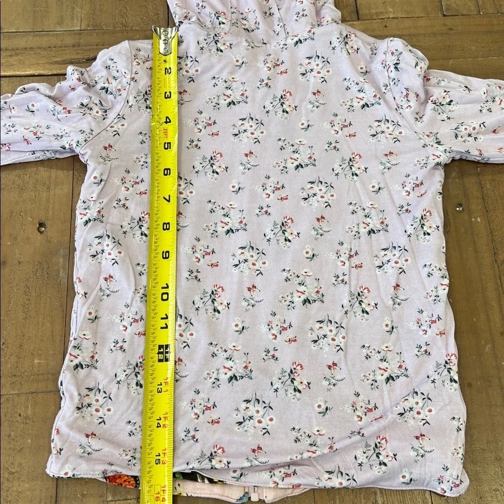 Posh peanut bamboo floral butterfly reversible hoodie sweatshirt size 3-4 - Picture 8 of 9